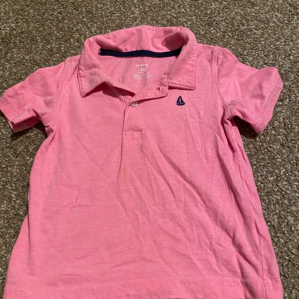 Boys pink polo shirt